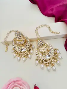 ABDESIGNS Gold-Plated Meenakari Kundan Studded Classic Drop Earrings