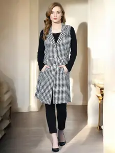 BAESD Checked Longline Button Shrug