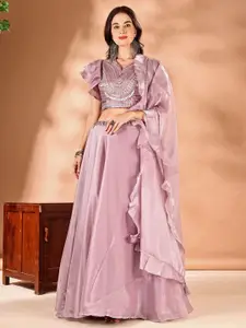 JIVORA Embroidered Thread Work Ready to Wear Lehenga & Blouse With Dupatta