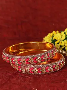 LAVAZZA Set Of 2 Crystal, Zircon Diamond Stone Studded Bangles