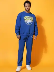 GRIFFEL Men Graphic Printed Tracksuit