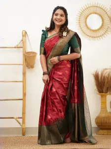 KALINI Floral Zari Pure Silk Kanjeevaram Saree