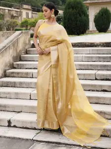 Geroo Jaipur Woven Design Zari Tissue Banarasi Saree