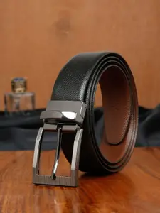Teakwood Leathers Men Textured Leather Reversible Formal Belt
