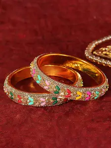 LAVAZZA Set Of 2 Zircon Diamond Stone-Studded Bangles