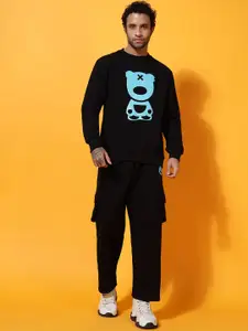 GRIFFEL Men Graphic Printed Oversized Tracksuits