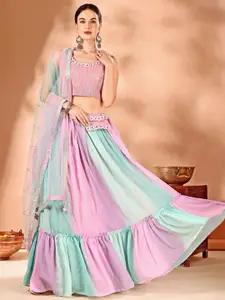 JIVORA Embroidered Thread Work Ready to Wear Lehenga & Blouse With Dupatta