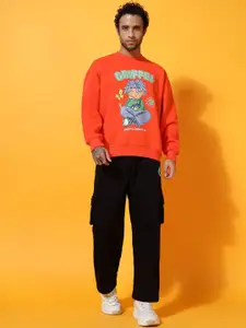 GRIFFEL Men Typography Printed Round Neck Winter Tracksuits