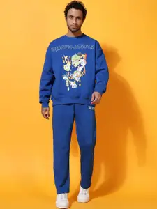 GRIFFEL Men Graphic Printed Oversized Tracksuits
