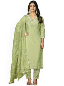 Maroosh Floral Embroidered Cotton Unstitched Dress Material