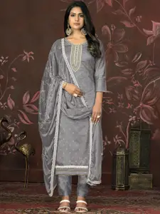 Maroosh Floral Embroidered Unstitched Dress Material