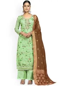 Maroosh Floral Embellished Beads and Stones Unstitched Dress Material