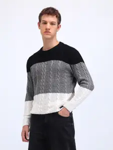 Flying Machine Men Cable Knit Cardigan