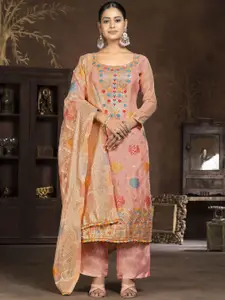 Maroosh Ethnic Motifs Embellished Organza Unstitched Dress Material