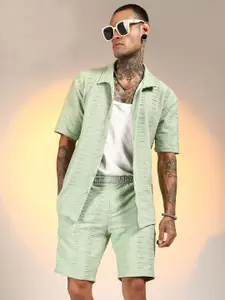 Campus Sutra Self-Designed Shirt & Shorts Co-Ord Set
