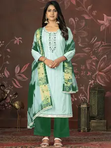 Maroosh Floral Embellished Beads and Stones Unstitched Dress Material