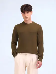 Flying Machine Men Round Neck Cotton Pullover