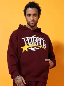 GRIFFEL Men Printed Hooded Sweatshirt
