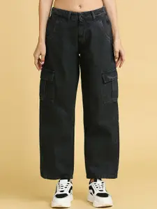 BAESD Women Cotton Wide Leg High-Rise Jeans