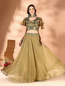 JIVORA Embroidered Thread Work Ready to Wear Lehenga & Blouse With Dupatta