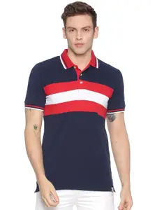 ADRO Men Colourblocked Polo Collar T-shirt