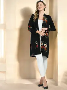 BAESD Floral Printed longline Open Front Shrug