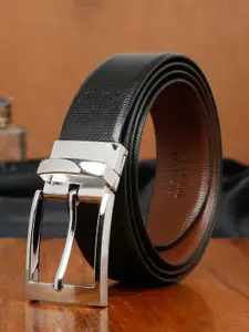 Teakwood Leathers Men Textured Leather Reversible Formal Belt