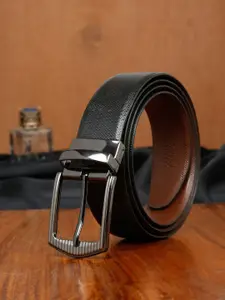 Teakwood Leathers Men Textured Leather Reversible Formal Belt