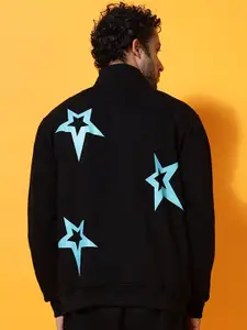 GRIFFEL Men Graphic Printed Front-Open Sweatshirt