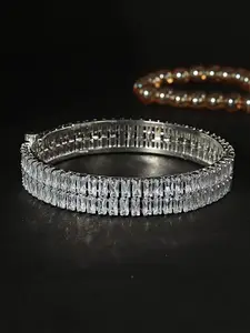 LAVAZZA CZ & Amercian Diamond-Studded Kada Bangles