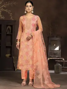 Maroosh Floral Embroidered Sequinned Organza Unstitched Dress Material