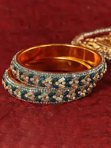 LAVAZZA Set Of 2 Stone-Studded &  Beaded Bangles