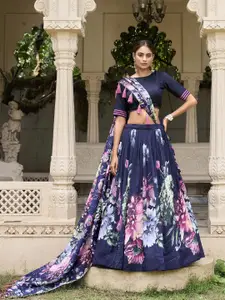 LOOKNBOOK ART Printed Ready to Wear Lehenga & Unstitched Blouse With Dupatta