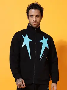 GRIFFEL Men Graphic Printed Mock Collar Sweatshirt