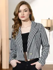 BAESD Geometric Printed Open Front Shrug