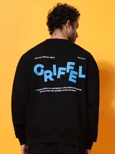 GRIFFEL Men Typography Printed Sweatshirt