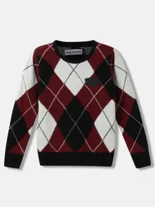 Blue Giraffe Boys Checked Woollen Pullover