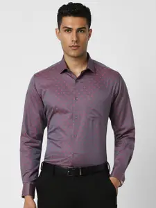 Van Heusen Men Spread Collar Geometric Printed Cotton Formal Shirt