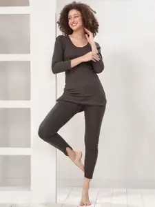 INFERNO Women Polycotton Thermal Top and Pant Set with Fleeced linning