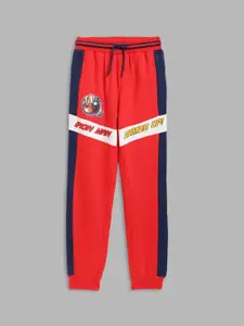 Blue Giraffe Boys Colourblocked Pure Cotton Joggers