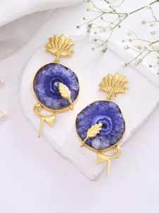 DASTOOR Gold Plated Artificial Stones Studded Contemporary Drop Earrings