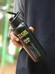 MARVEL STREET Black Thor Printed Stainless Steel Single Wall Vacuum Water Bottle 750ml