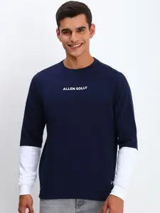 Allen Solly Men Solid Round Neck Cotton Pullover Sweatshirt