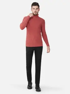 JoE Hazel Men Ribbed Turtle Neck Pullover Casual Cotton Sweaters