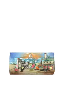 Anuschka Women Geometric Printed Leather Three Fold Wallet