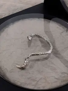 VAGHBHATT Silver Plated Snake Shaped Ear Cuff Earring