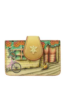 Anuschka Women Floral Printed Leather Two Fold Wallet