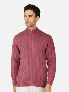 JoE Hazel Men Self Design Turtle Neck Casual Sweaters