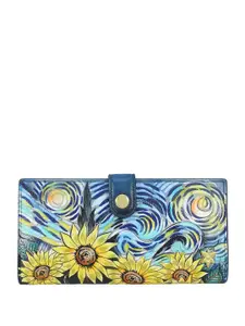 Anuschka Women Floral Printed Leather Two Fold Wallet
