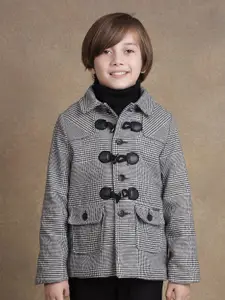One Friday Boys Spread Collar Striped Casual Open Front Jacket